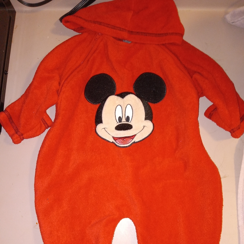 Mickey Mouse Baby Red Bodysuit Size 0-6 Months Disney